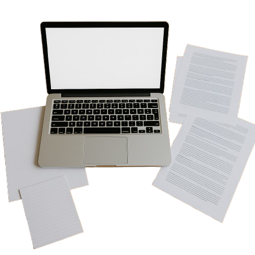 Computer with paper